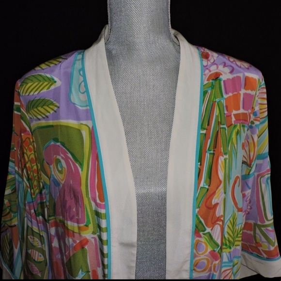 Bob Mackie Silk Shirt Open Front Blouse Small - Picture 13 of 13